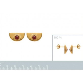 Boucles d'oreilles plaqué-or 750/000 3 microns pierres synthétiques 2556920