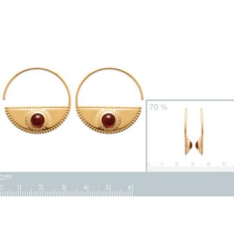 Créoles plaqué-or 750/000 3 microns Pierres synthétiques 2623520