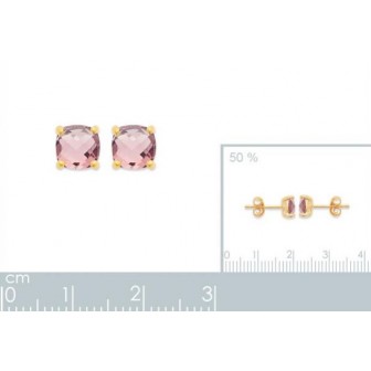 Boucles d'oreilles plaqué-or 750/000 3 microns pierres synthétiques 2556880