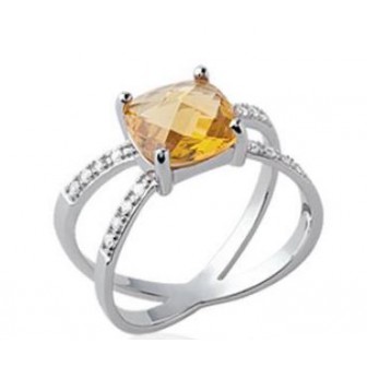 Bague argent rhodié 925/000 oz Pierre Synthétique 12VGY90