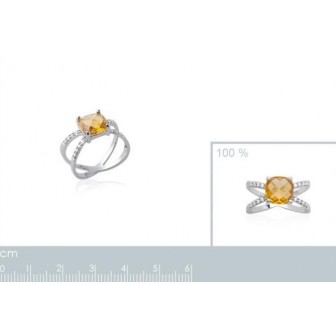 Bague argent rhodié 925/000 oz Pierre Synthétique 1271590