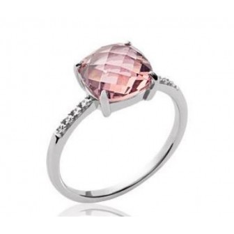 Bague argent rhodié 925/000 Pierre Synthétique 1267980
