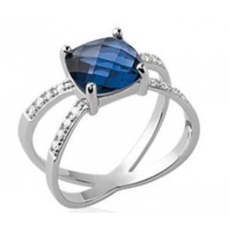 Bague argent rhodié 925/000 oz Pierre Synthétique 1271540