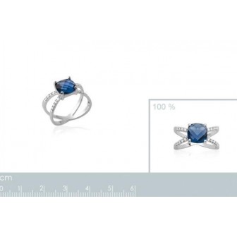 Bague argent rhodié 925/000 oz Pierre Synthétique 1271540