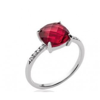 Bague argent rhodié 925/000 Pierre Synthétique 1VGY920