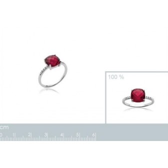 Bague argent rhodié 925/000 Pierre Synthétique 1267920