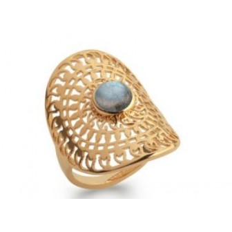 Bague plaqué-or 750/000 5 microns Labradorite 2272815