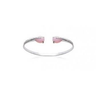 Jonc argent 925/000 rhodiée pierre synthétique