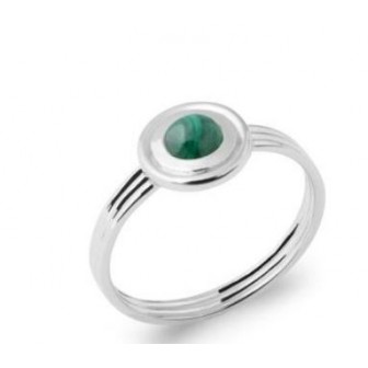 Bague argent rhodié 925/000 pierre Malachite 1281250
