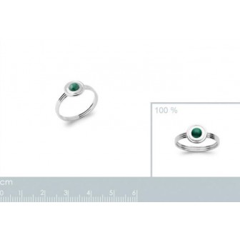 Bague argent rhodié 925/000 pierre Malachite 1281250
