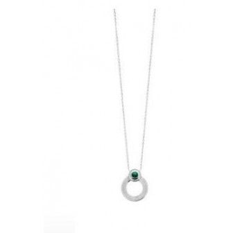 Collier argent rhodié 925/000 et Pierre Malachite 87315245
