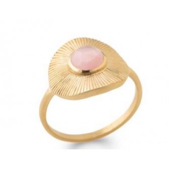 Bague plaqué-or 750/000 5 microns Quartz Rose 2CVB680