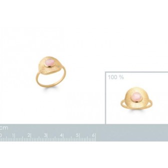 Bague plaqué-or 750/000 5 microns Quartz Rose 2281680
