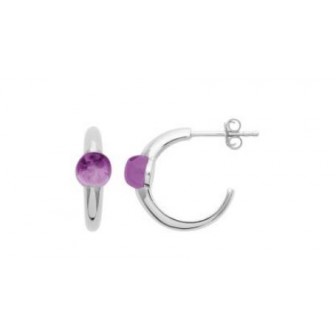 Créoles argent 925/000 rhodié Améthyste 1627270