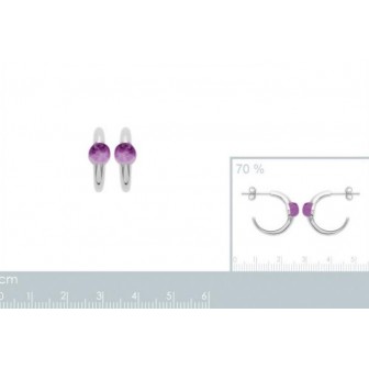 Créoles argent 925/000 rhodié Améthyste 1627270