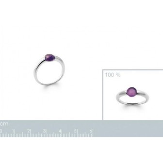 Bague argent rhodié 925/000 Améthyste 1278770