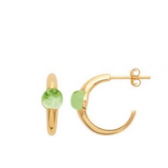 Créoles plaqué-or 750/000 3 microns Pierre Péridot 2627250