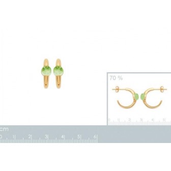 Créoles plaqué-or 750/000 3 microns Pierre Péridot 2627250