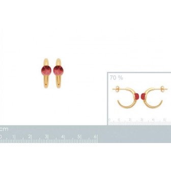 Créoles plaqué-or 750/000 3 microns Pierre Grenat 2627220