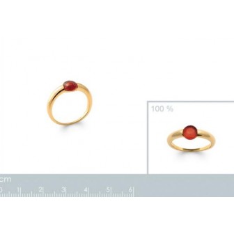 Bague plaqué-or 750/000 5 microns Pierre Grenat 2278720