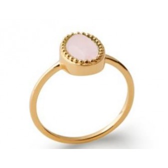 Bague plaqué-or 750/000 5 microns Quartz Rose 2276980