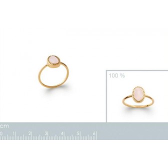 Bague plaqué-or 750/000 5 microns Quartz Rose 2276980