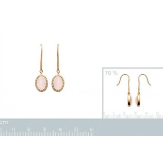 Boucles d'oreilles plaqué-or 750/000 3 microns Pierre Quartz Rose 2559280