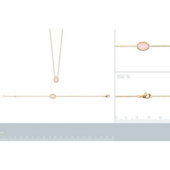 Bracelet plaqué-or 750/000 3 microns Quartz Rose 97312618