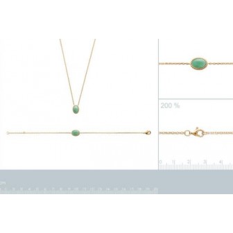 Bracelet plaqué-or 750/000 3 microns Pierre Aventurine 97309118