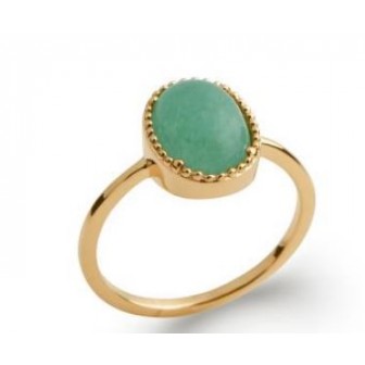 Bague plaqué-or 750/000 5 microns Aventurine 2VBN050