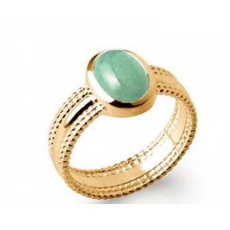 Bague plaqué-or 750/000 5 microns Aventurine 2VBN050