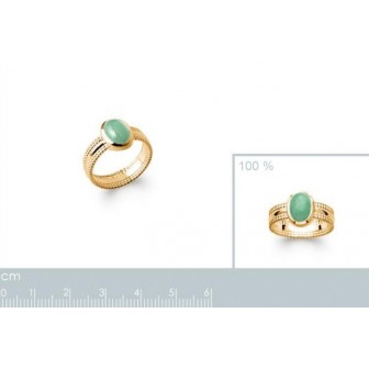 Bague plaqué-or 750/000 5 microns Aventurine 2274050