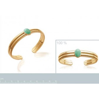 Jonc plaqué-or 750/000 3 microns Aventurine 973018