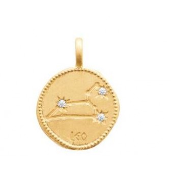 Pendentif zodiaque constellation Lion plaqué-or 750/000 3 microns oz 27ASX107