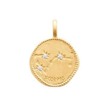 Pendentif zodiaque constellation Scorpion plaqué-or 750/000 3 microns oz 276ASX010