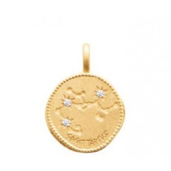 Pendentif zodiaque constellation Sagittaire plaqué-or 750/000 3 microns oz 276ASX011