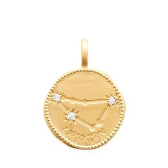 Pendentif zodiaque constellation Capricorne plaqué-or 750/000 3 microns oz 276871012