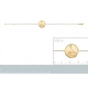 Bracelet plaqué-or 750/000 3 microns oz astral constellation Poisson 973154