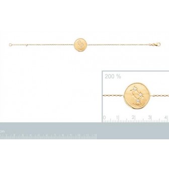 Bracelet plaqué-or 750/000 3 microns oz astral constellation Gémeaux 973157
