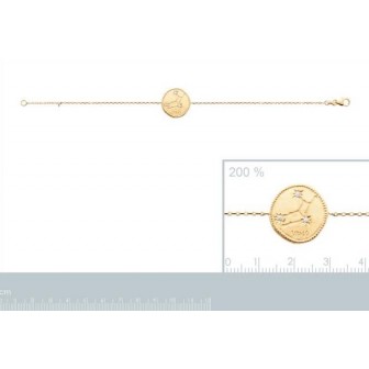 Bracelet plaqué-or 750/000 3 microns oz astral constellation Vierge 973160