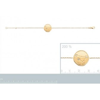 Bracelet plaqué-or 750/000 3 microns oz astral constellation Capricorne 973164