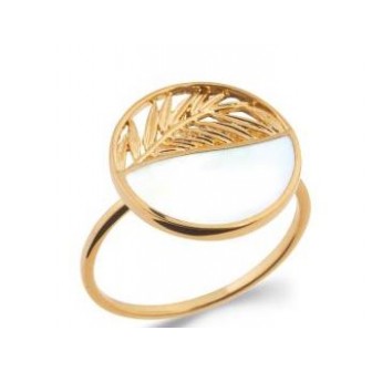Bague plaqué-or 750/000 3 microns nacre 2285504