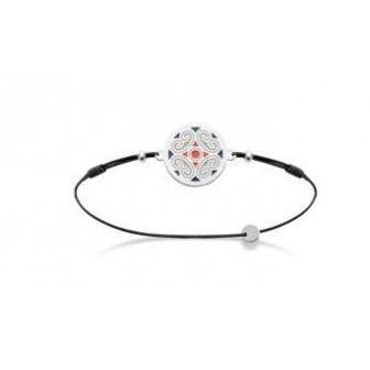 Cordon argent rhodié 925/000 email 891975