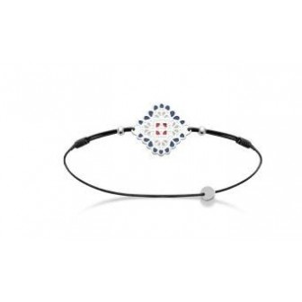 Cordon argent rhodié 925/000 email 891977