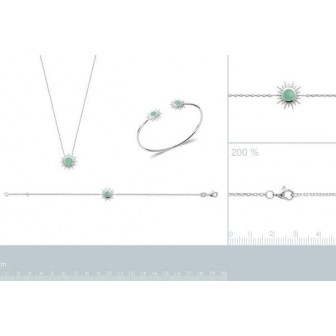 Collier argent rhodié 925/000 Aventurine 87314245