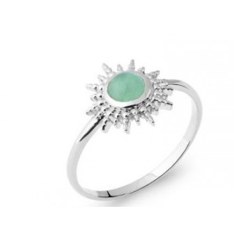 Bague argent rhodié 925/000 Aventurine 1ZSX150