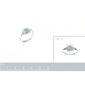 Bague argent rhodié 925/000 Aventurine 1281150