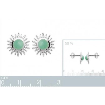 Boucles d'oreilles argent rhodié 925/000 Aventurine 1562150