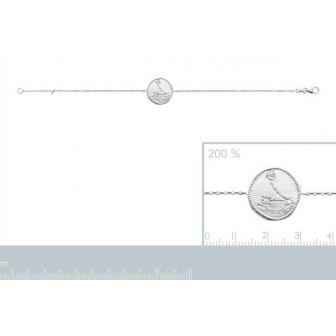 Bracelet argent rhodié 925/000 oz Poisson 873154