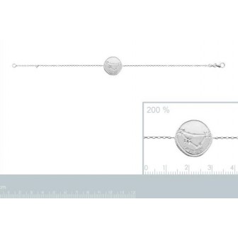 Bracelet argent rhodié 925/000 oz Capricorne 873164